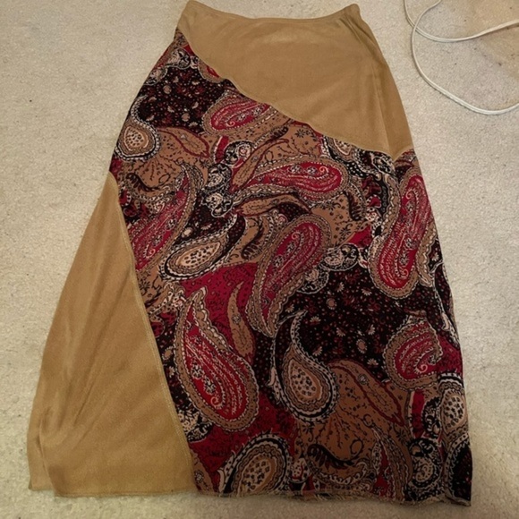 Vintage lined garage skirt size 5. tan with design. made in canada - Picture 3 of 5